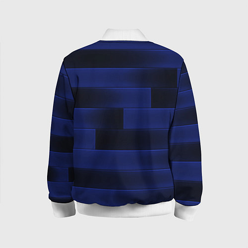 Детский бомбер Color blue square / 3D-Белый – фото 2