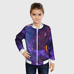 Бомбер детский Таинственная библиотека, цвет: 3D-белый — фото 2