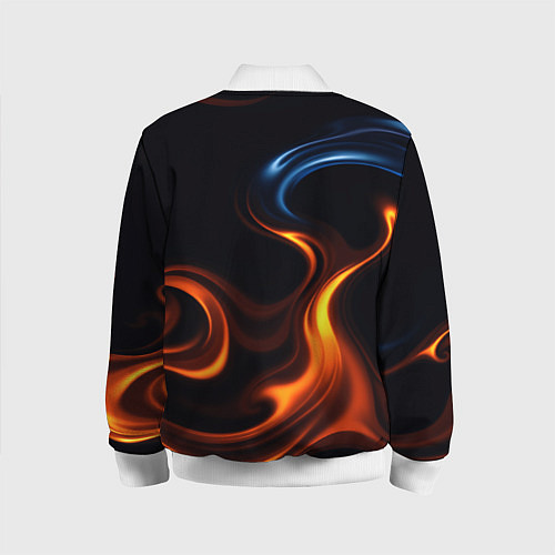 Детский бомбер The color is fire orange / 3D-Белый – фото 2