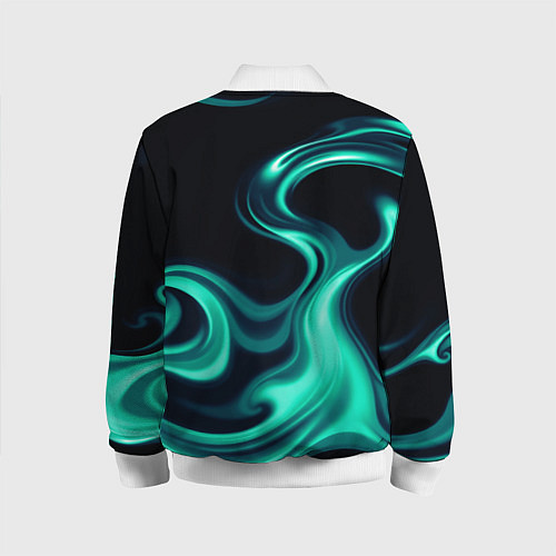 Детский бомбер Color turquoise black / 3D-Белый – фото 2
