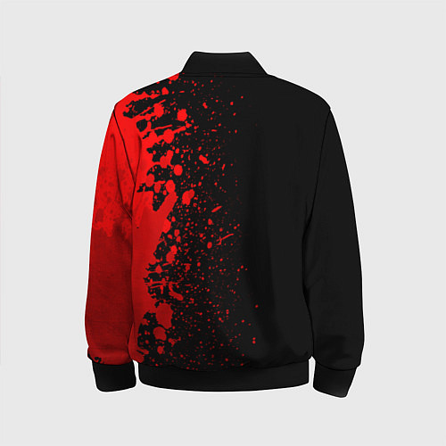 Детский бомбер Leicester City - red gradient по-вертикали / 3D-Черный – фото 2