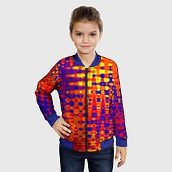 Бомбер детский Пламенный сочный оранжево-синий, цвет: 3D-синий — фото 2
