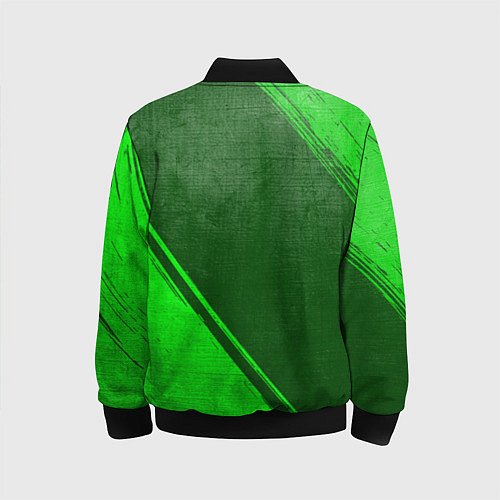 Детский бомбер Mazda - green gradient вертикально / 3D-Черный – фото 2