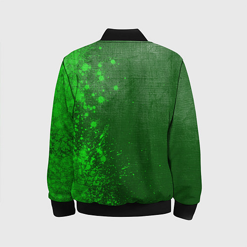 Детский бомбер Fallout - green gradient по-вертикали / 3D-Черный – фото 2