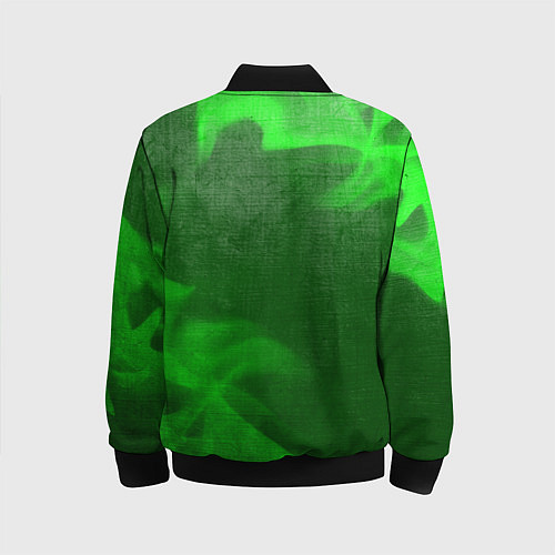Детский бомбер Fortnite - green gradient вертикально / 3D-Черный – фото 2
