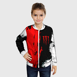 Бомбер детский Monster energy краски спорт, цвет: 3D-белый — фото 2