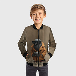 Бомбер детский Шпиониро Голубиро мем, цвет: 3D-черный — фото 2