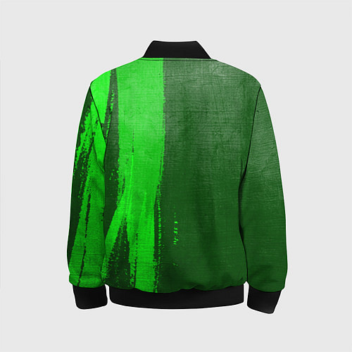 Детский бомбер Audi - green gradient по-вертикали / 3D-Черный – фото 2