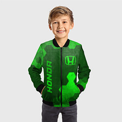 Бомбер детский Honda - green gradient вертикально, цвет: 3D-черный — фото 2