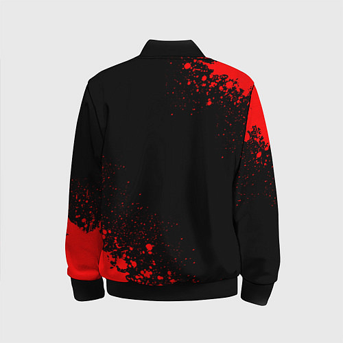 Детский бомбер Great Wall - red gradient вертикально / 3D-Черный – фото 2