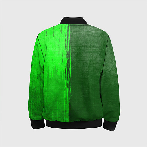 Детский бомбер Doom - green gradient по-вертикали / 3D-Черный – фото 2