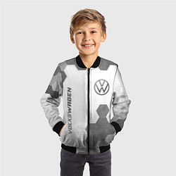 Бомбер детский Volkswagen - white gradient вертикально, цвет: 3D-черный — фото 2