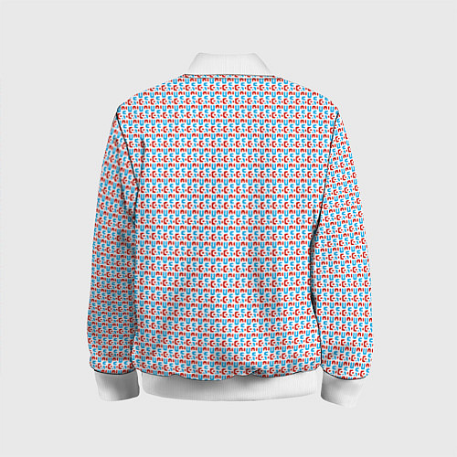 Детский бомбер Красно-синие фигуры на белом фоне / 3D-Белый – фото 2