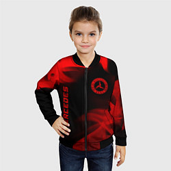 Бомбер детский Mercedes - red gradient вертикально, цвет: 3D-черный — фото 2