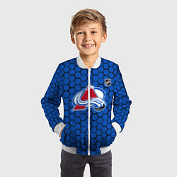 Бомбер детский Колорадо Эвеланш - синие соты, цвет: 3D-белый — фото 2