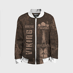 Бомбер детский Меч викинга, цвет: 3D-белый