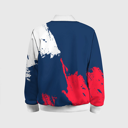 Детский бомбер Вашингтон Кэпиталз - брызги красок / 3D-Белый – фото 2