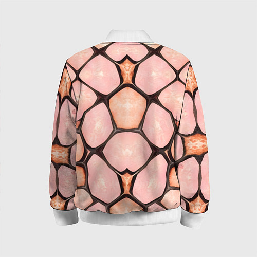 Детский бомбер Розовые пятна жирафа / 3D-Белый – фото 2