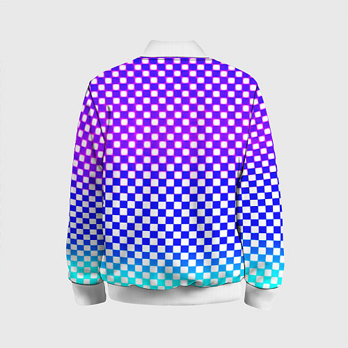 Детский бомбер Monster шахматная клетка градиент / 3D-Белый – фото 2
