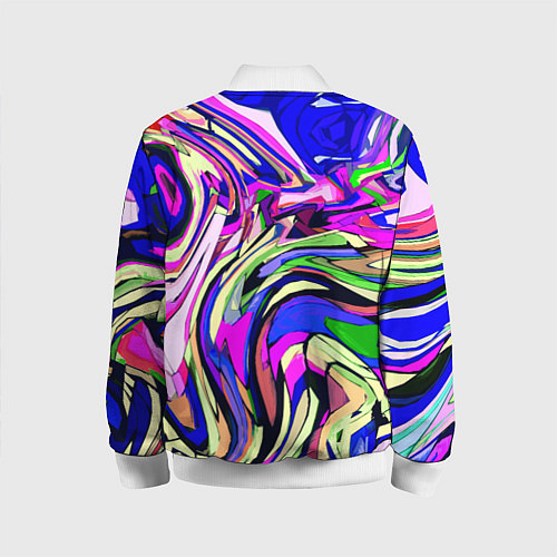 Детский бомбер Абстракция пластика синий / 3D-Белый – фото 2