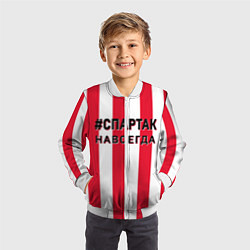 Бомбер детский Красно белые, цвет: 3D-белый — фото 2
