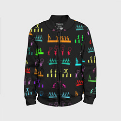 Детский бомбер Разноцветные силуэты игры в кальмара