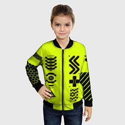 Бомбер детский Кибер текстура - ядовитая, цвет: 3D-черный — фото 2