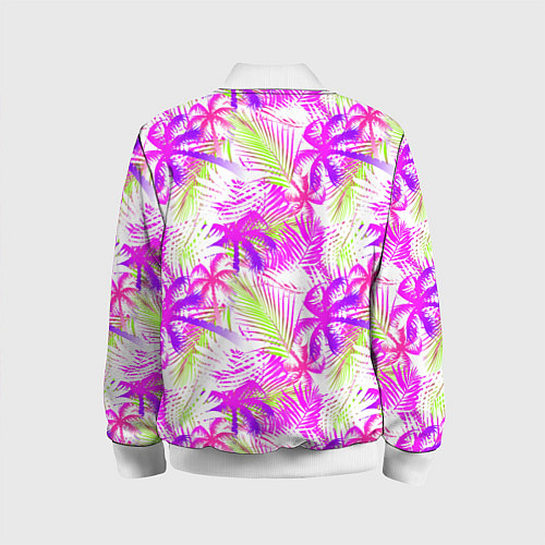 Детский бомбер Palm tree pink / 3D-Белый – фото 2