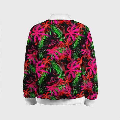 Детский бомбер Palm red pink / 3D-Белый – фото 2