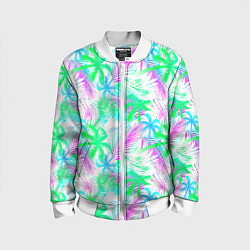 Детский бомбер Palm green light blue
