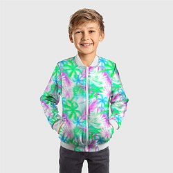 Бомбер детский Palm green light blue, цвет: 3D-белый — фото 2