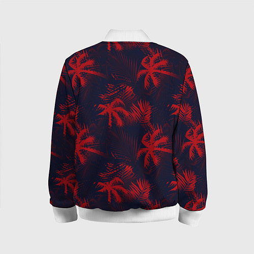 Детский бомбер Palm black red / 3D-Белый – фото 2