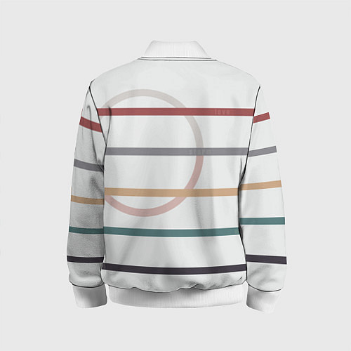 Детский бомбер Stripes and circle / 3D-Белый – фото 2