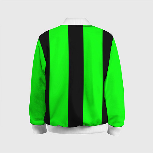 Детский бомбер Color green black line / 3D-Белый – фото 2