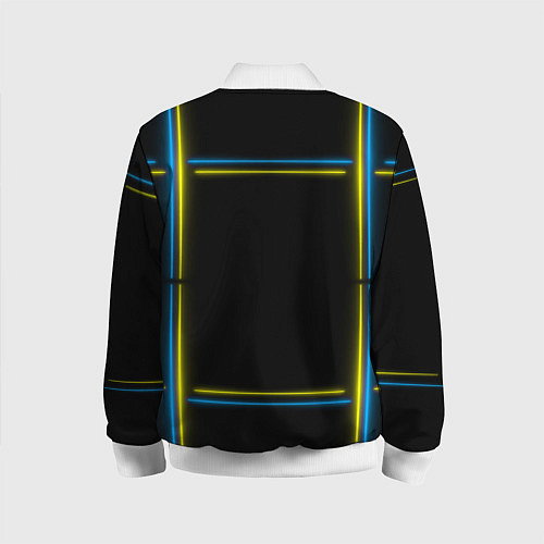 Детский бомбер Neon yellow blue / 3D-Белый – фото 2