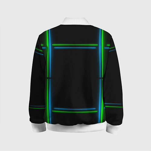 Детский бомбер Neon green light blue / 3D-Белый – фото 2