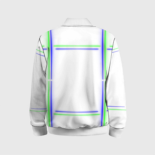 Детский бомбер Neon white green light blue / 3D-Белый – фото 2