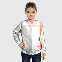 Бомбер детский Neon white orange pink, цвет: 3D-белый — фото 2