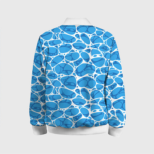 Детский бомбер Волновая рябь на поверхности воды паттерн / 3D-Белый – фото 2