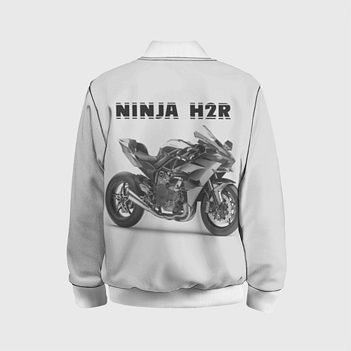 Детский бомбер Ninja light grey background of sport bike / 3D-Белый – фото 2