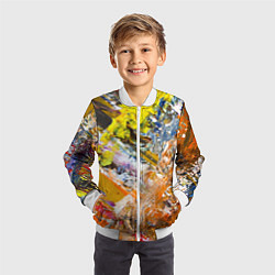 Бомбер детский Живая Абстракция: Поток Цветов и Форм в Постоянном, цвет: 3D-белый — фото 2