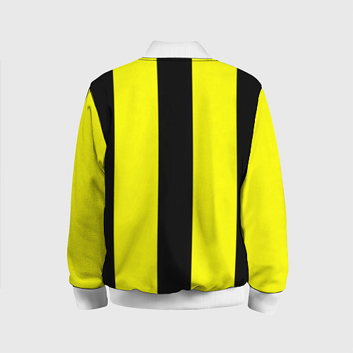 Детский бомбер Color yellow black line / 3D-Белый – фото 2