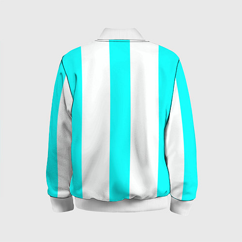 Детский бомбер Color light blue white lines / 3D-Белый – фото 2