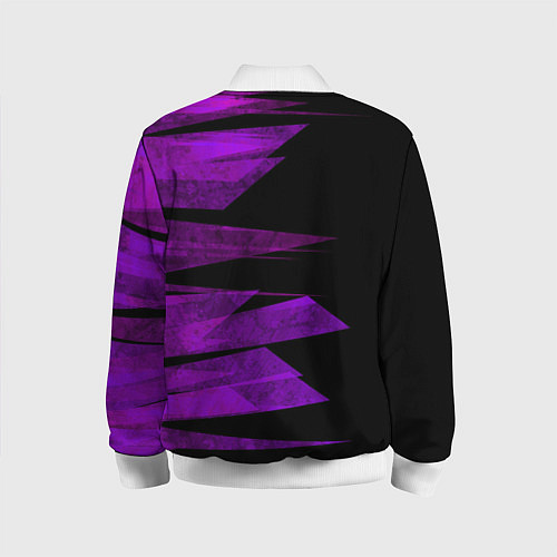 Детский бомбер Color purple black stripes / 3D-Белый – фото 2