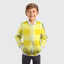Бомбер детский Солнечный желтый тартан, цвет: 3D-белый — фото 2