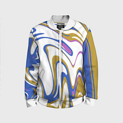 Бомбер детский Цветные вихри, цвет: 3D-белый