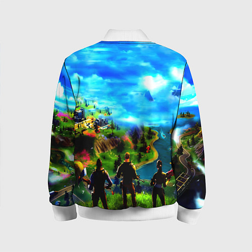 Детский бомбер Fortnite x doom logo / 3D-Белый – фото 2