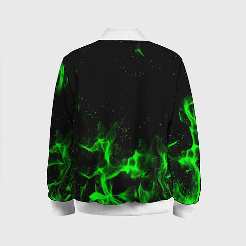 Детский бомбер Doom кислотное лого огненный / 3D-Белый – фото 2