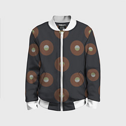 Бомбер детский Black coffee moon drops pattern, цвет: 3D-белый