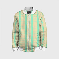 Детский бомбер Color beige cage blue stripes